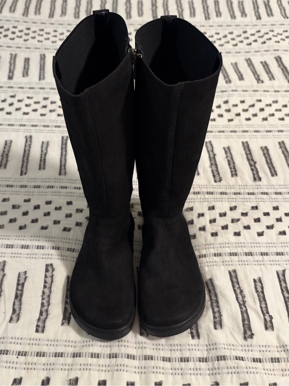 peerko Regina Black Leather Tall Barefoot Boots Sz 37